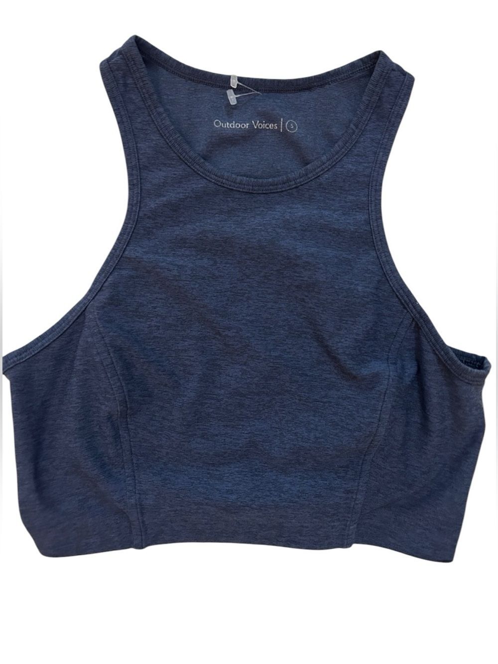 Outdoor Voices blue High-Neck Crop sports bra small